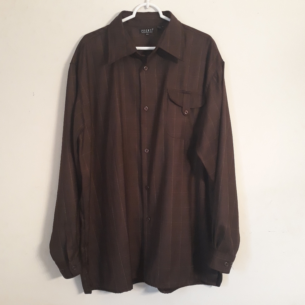 PRONTI by Phita Brown Causal Button Down Shirt
